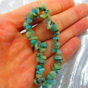 K2 Azurite In Granite Chips 7" Stretchy Gemstone Bracelet